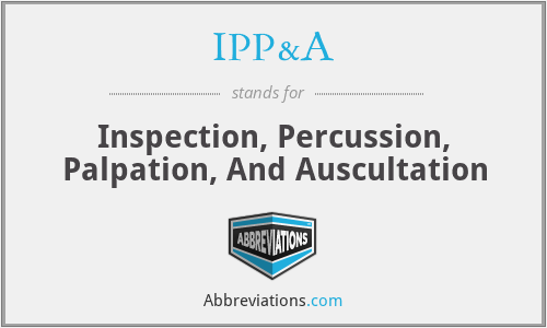 What is the abbreviation for inspection, percussion, palpation, and auscultation?